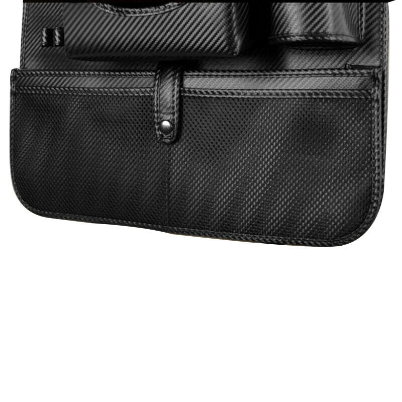 Car Seat Storage Bag PU Leather Multi Pocket w/ 4 USB Charging Port Dining Table