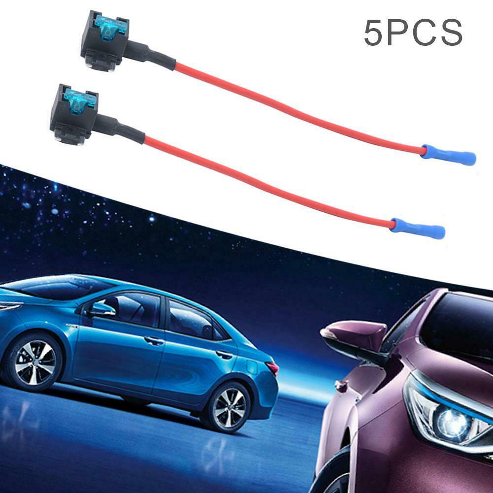 5 Pack Mini Size Car Add-a-circuit Fuse Tap Adapter with 15A Micro Fuse @