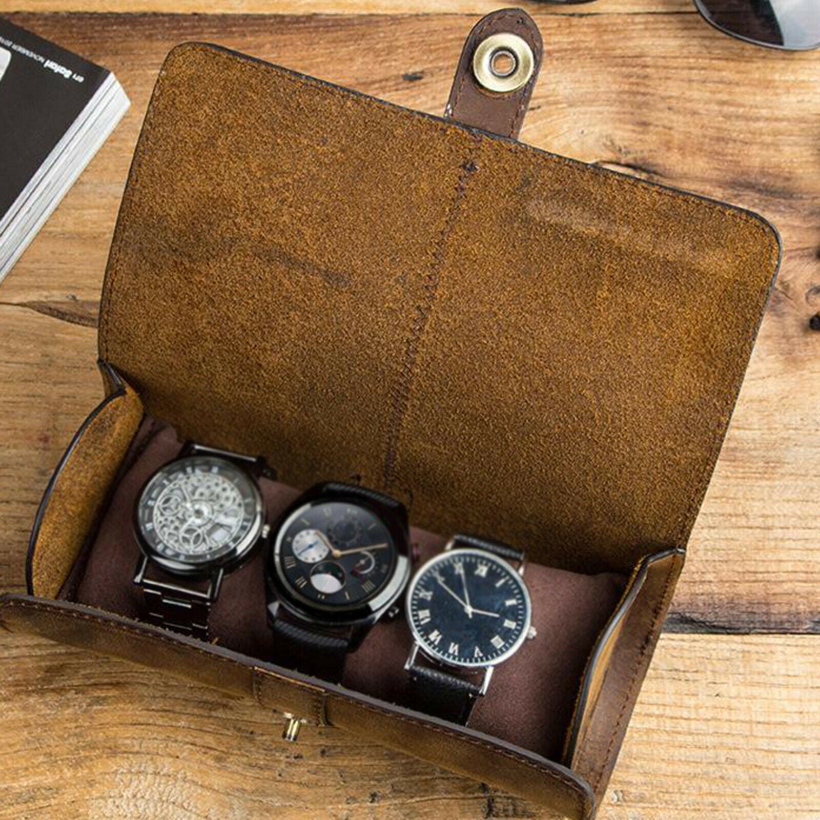 Easy Carry Handmade Multi-Purpose Watch Roll Pouch Organizer for Travel