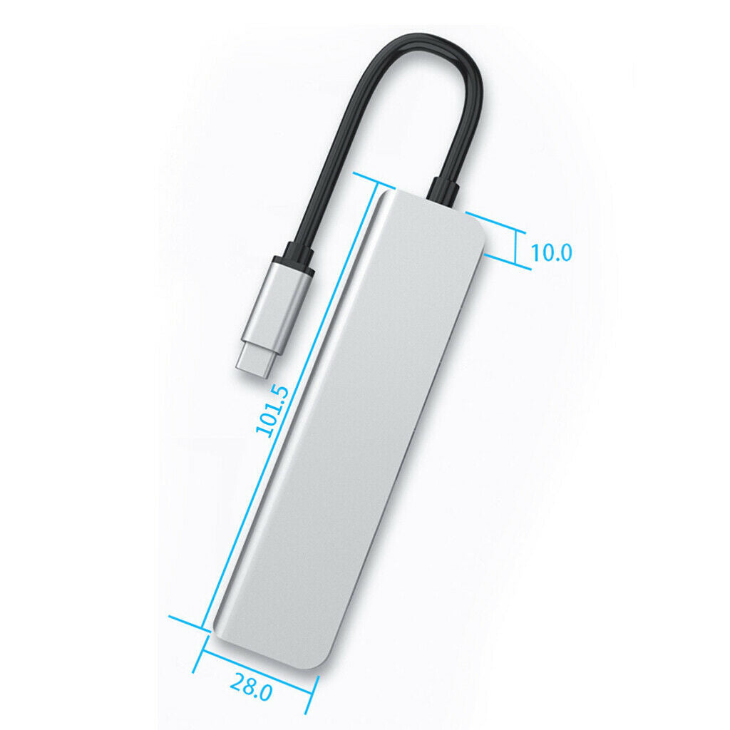 5 IN 1 Type-C USB 3.0 Hub Adapter HDMI 4K Converter 87W PD Charge for Laptop