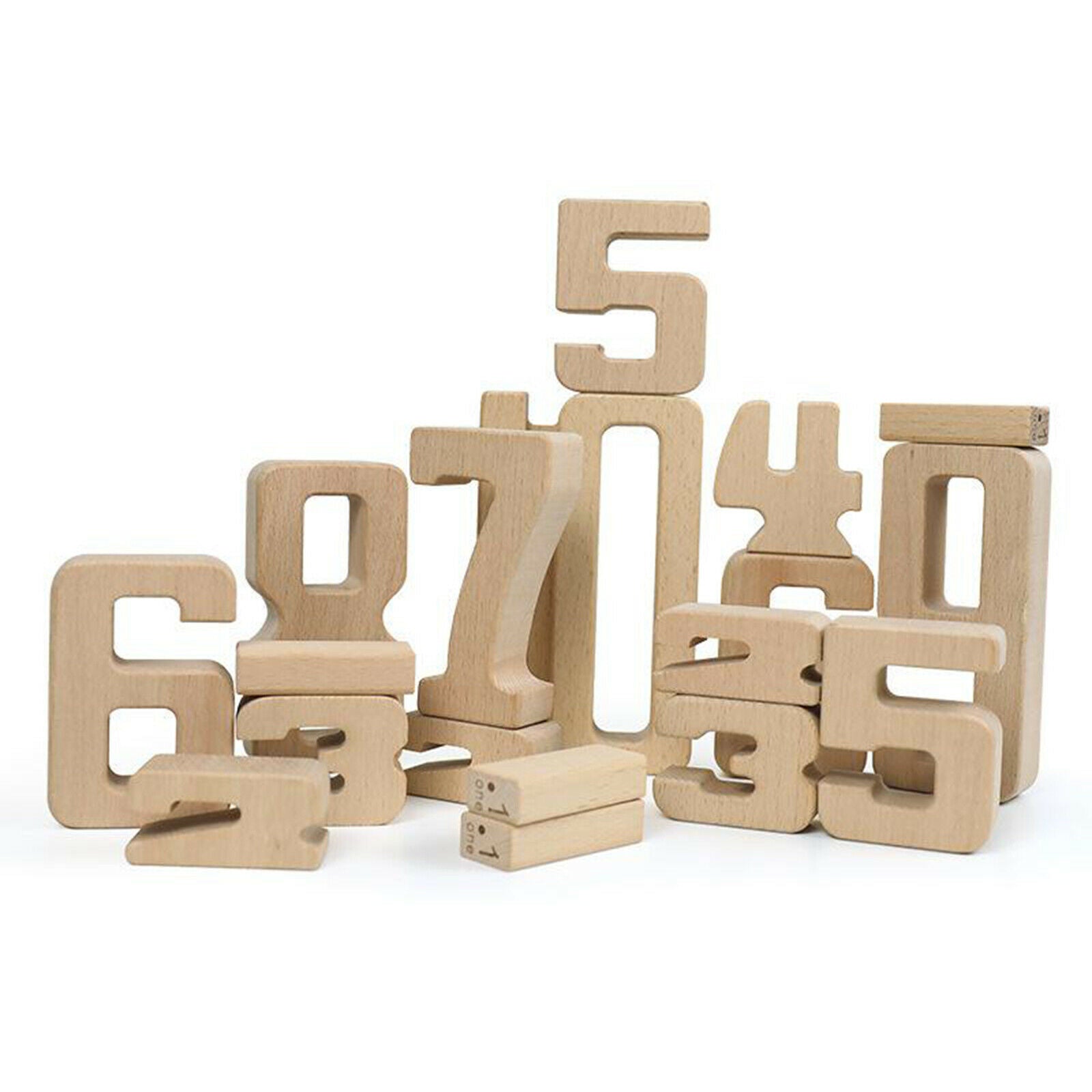 Wooden Montessori Math Building Blocks 1-10 Number Block Toys with Tray Holder