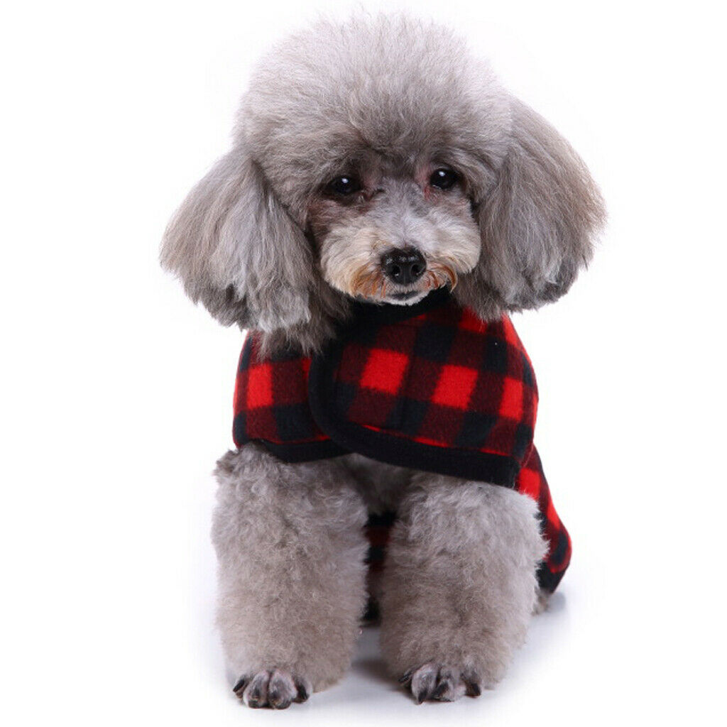 Cold Weather Pet Dog Coats - Windproof Puppy Lightweight Dog Jacket Red Plaid S