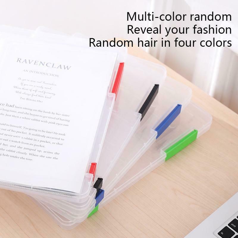 A4 Plastic Portable Case Document File Folder Transparent Paper Organizer Box