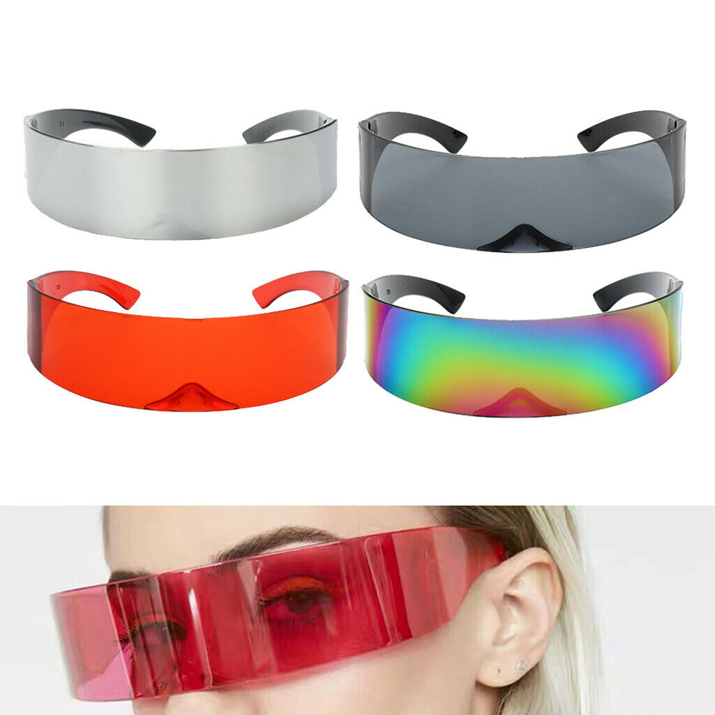 4PCS Futuristic Wrapped Around Sunglasses Narrow Shades Party Supplies