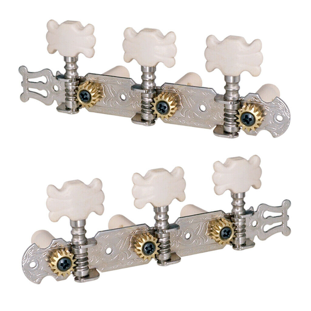 Set Of 2 Classic Guitar Tuners Tuning Pegs With 8 Screws Voice Keys Pegs