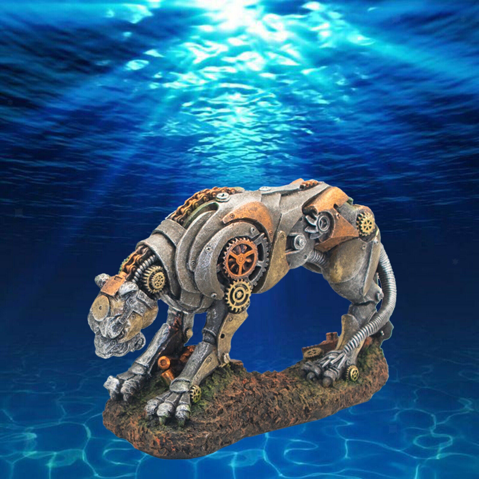 Creative Aquarium Ornament Gear Leopard Fish Tank Fishbowl Barrel Waterscape