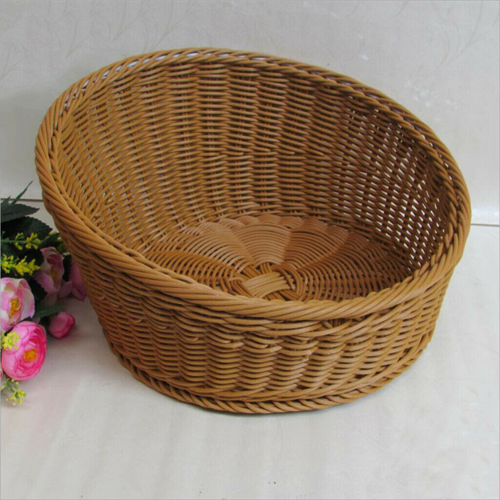 Storage Basket Container for Fruit Snacks Bread Display Kitchen Brown L