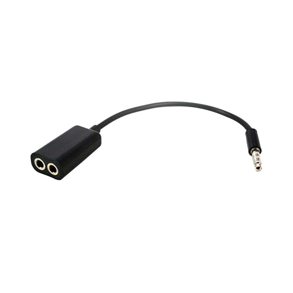 3.5mm Mini Audio Stereo Splitter Cable 1 Male to 2 Female Black