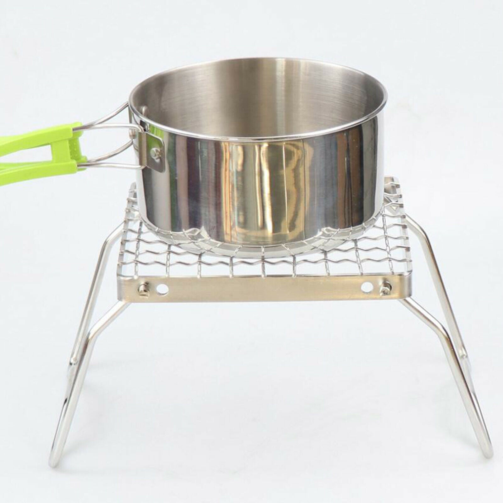 Folding Grill Adjustable Campfire Gas BBQ Grilling Rack for Backpacking