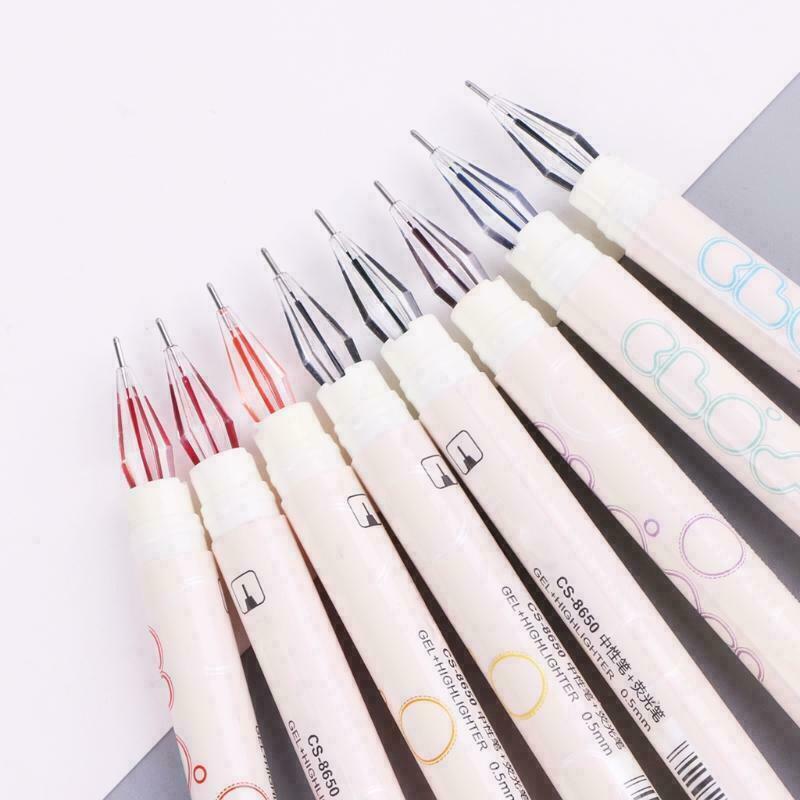 8Pcs Double DirigÃ© de Dessin Grade Fluorescent Stylo Mignon Art Surligneur