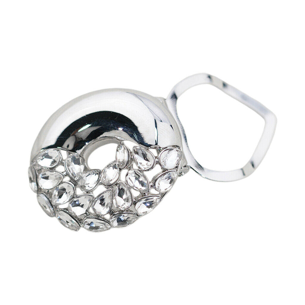 Ladies Fashion Round Rhinestone Scarf Buckle Holder Scarf Clip Jewelry