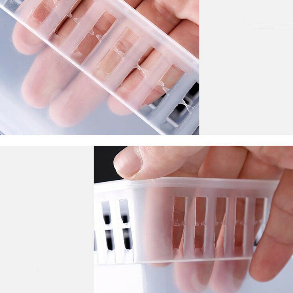 4pcs Clear Plastic Kitchen Pantry Fridge Drawer Bin Basket for Vegetables