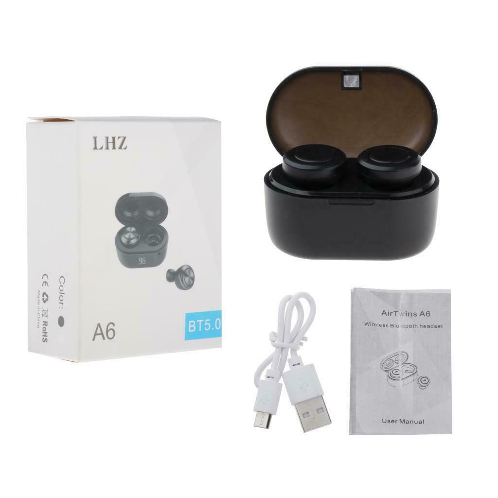 A6 Hifi Bluetooth 5.0 Earphones Earbuds LCD Display Power With Charging Box
