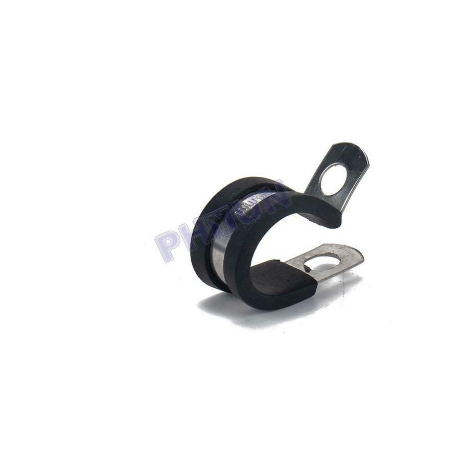 46x Stainless Steel Cable Clamp Rubber Cushioned Insulated Clamp for Tube Pipe
