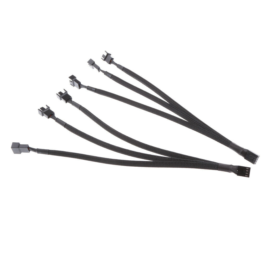 2pcs 4Pin PWM to 3x 3pin/4Pin Fan Splitter Power Cable Line Sleeved Braided