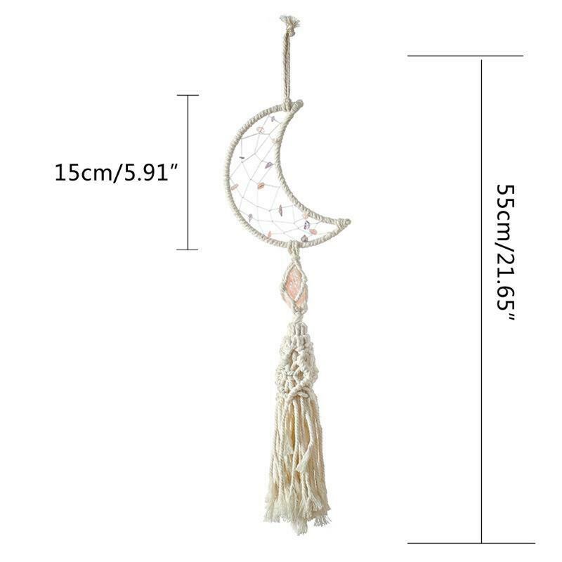 Moon Woven Tassels Dream Catcher Elegant Macrame Boho Woven Large Wall Hanging