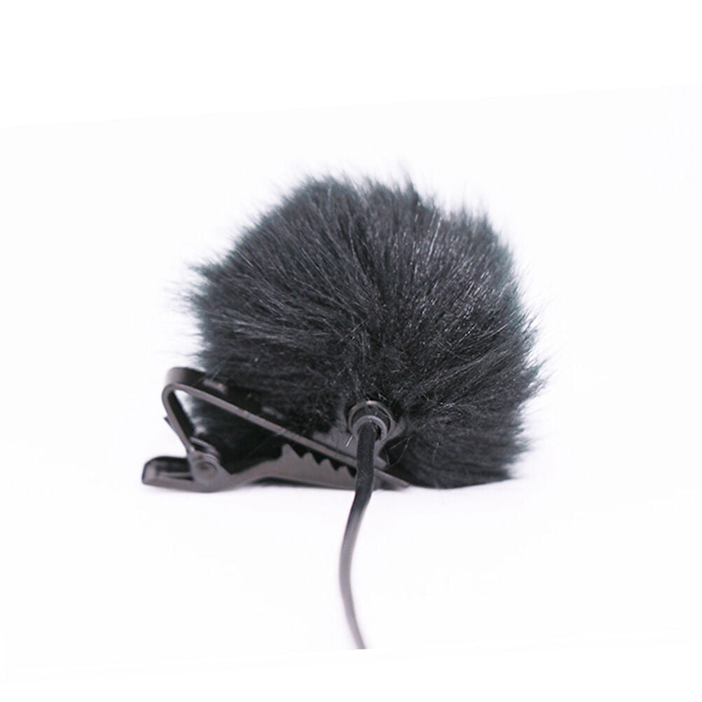 Black Fur Windscreen Windshield Wind Muff for Lapel  Microphone Mic BDAU