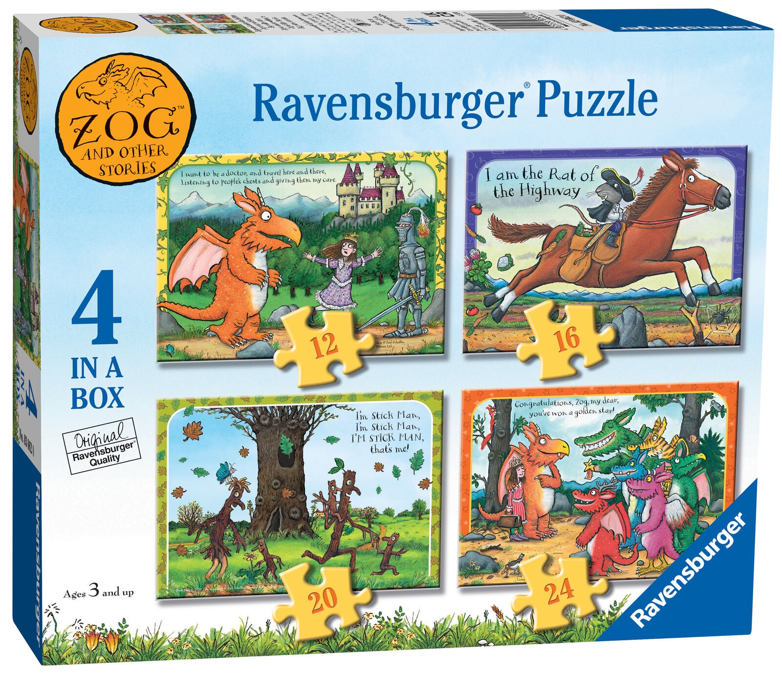 03062 Ravensburger Zog & Other Julia Donaldson Stories 4 in a Box Jigsaw Age 3+