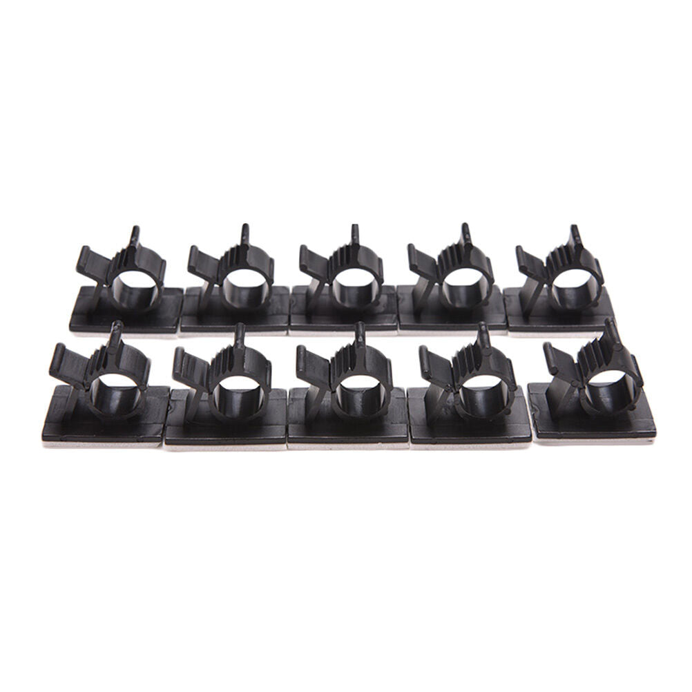 10P Cable Cord Wire Organizer Plastic Clips Ties Fixer Holder Self Adhesive SEDD