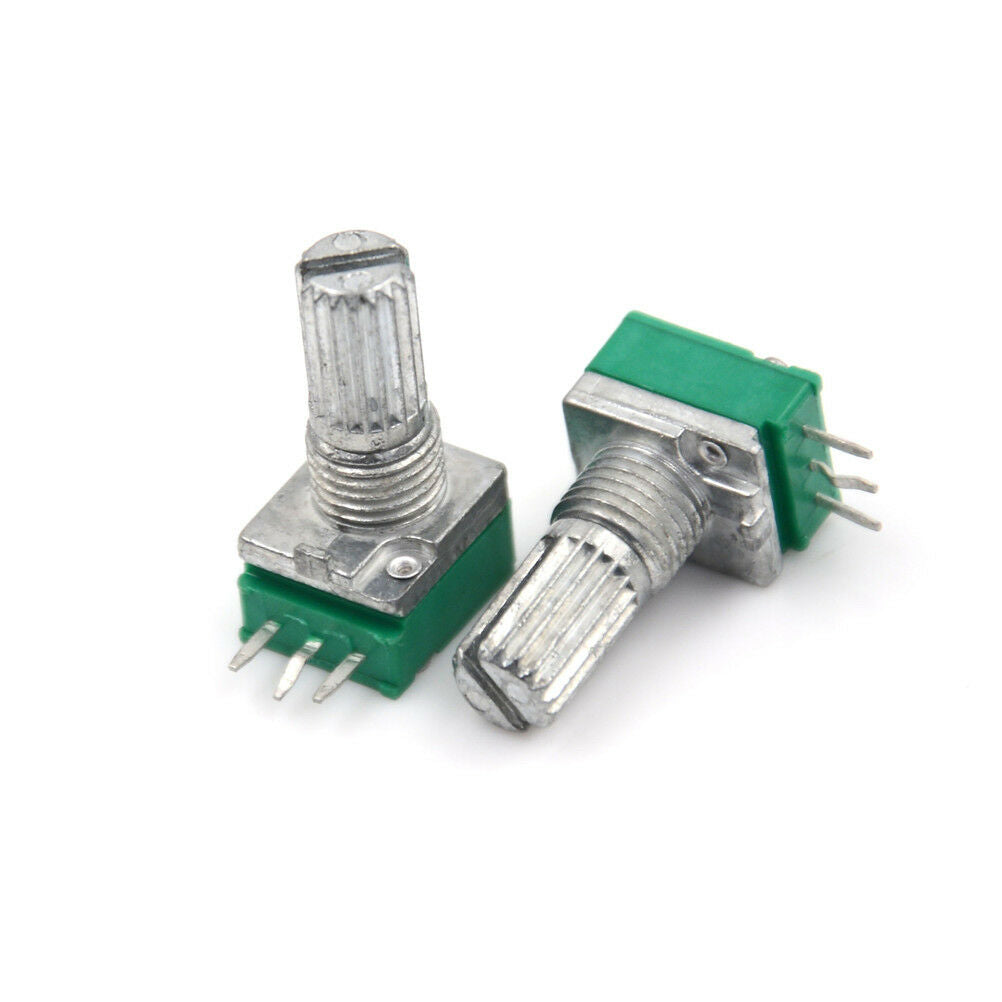 3pcs Knurled Shaft Single Linear B 10K ohm Rotary Potentiometer RK097N xiKZU Qx
