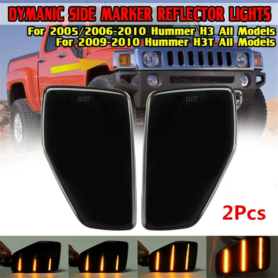 For 05/06-10 Hummer H3 / 09-10 H3T Dynamic LED Front Fender Side Marker Lights