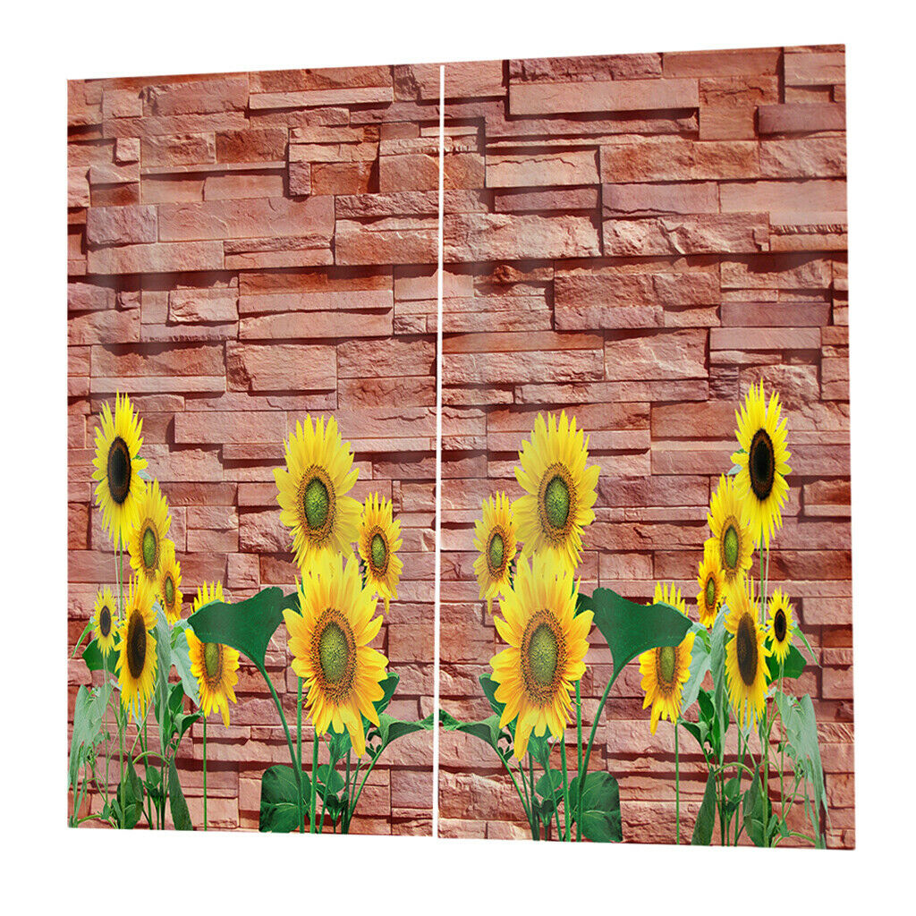 2Pcs/Panels Thermal Insulated Blackout Curtains Grommet Room Darkening Energy