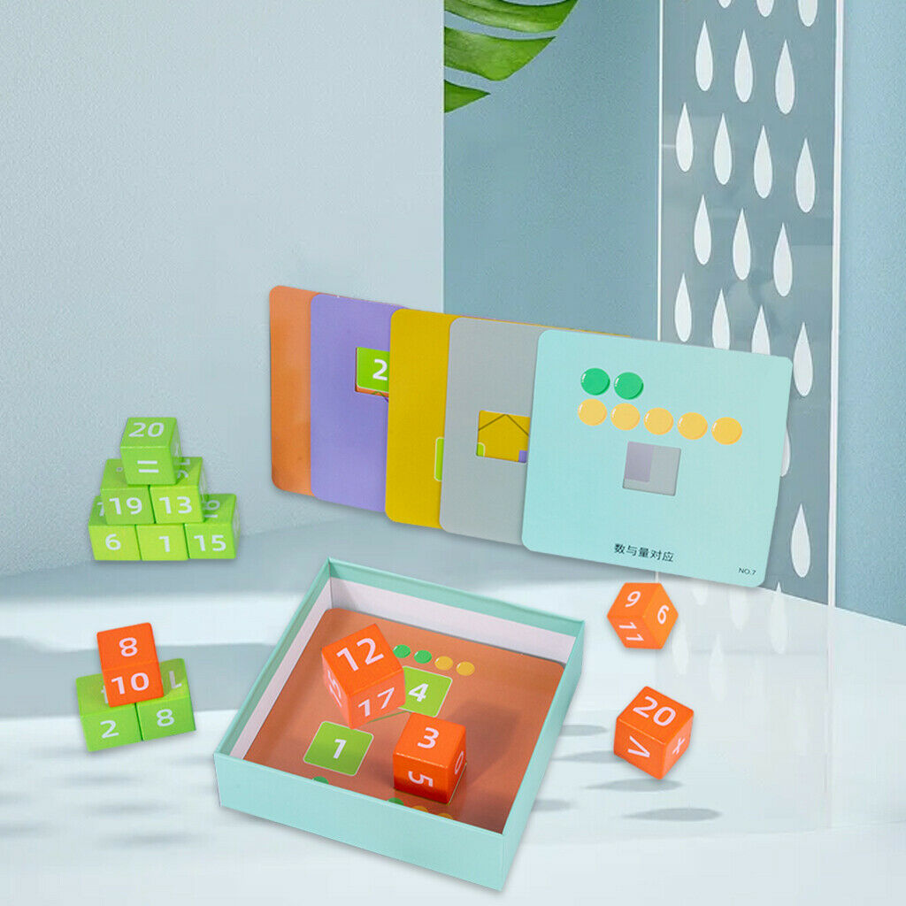 Wooden Blocks Arithmetic Toys Number Counting Numbers Digital for Toddler