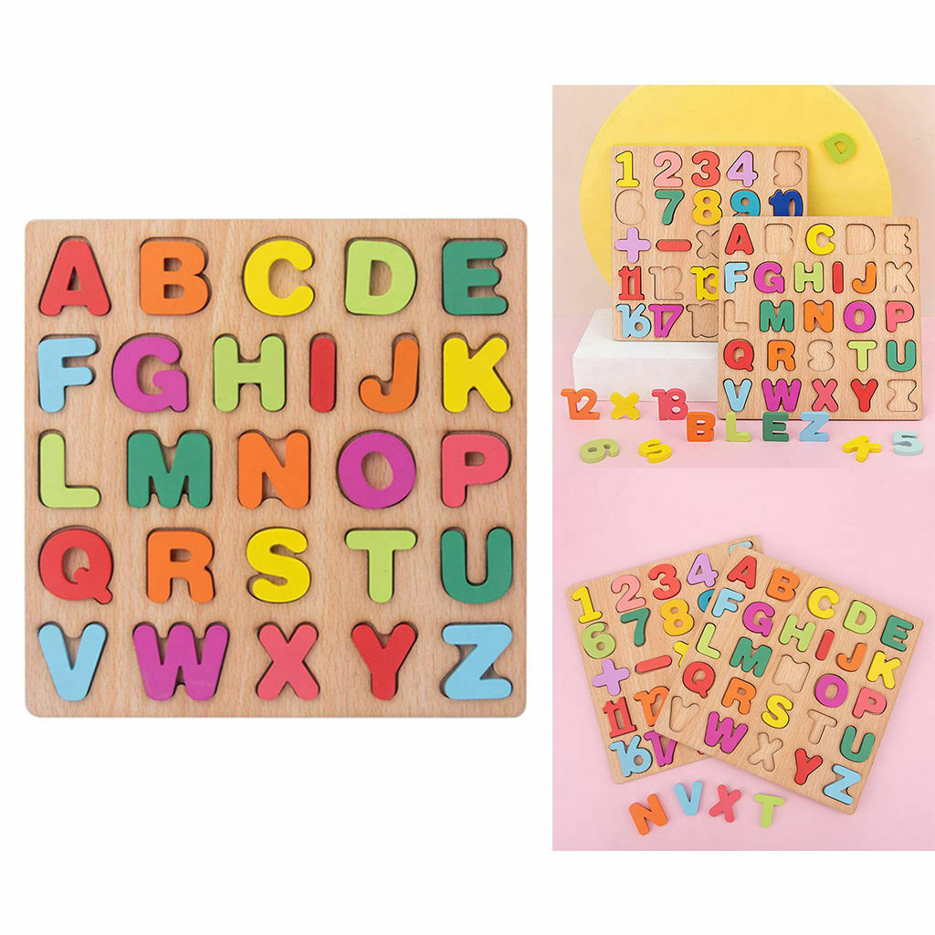 Colorful Wooden ABC Alphabet Letter Puzzle Board Motor Skill Party Toys