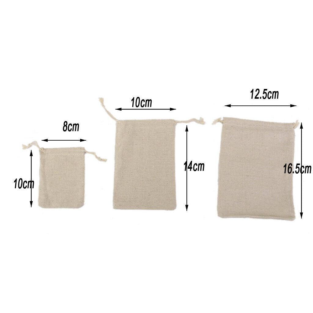 20x Small Strong Burlap Bags Jewelry Pouches Sacks for Baby Shower Wedding