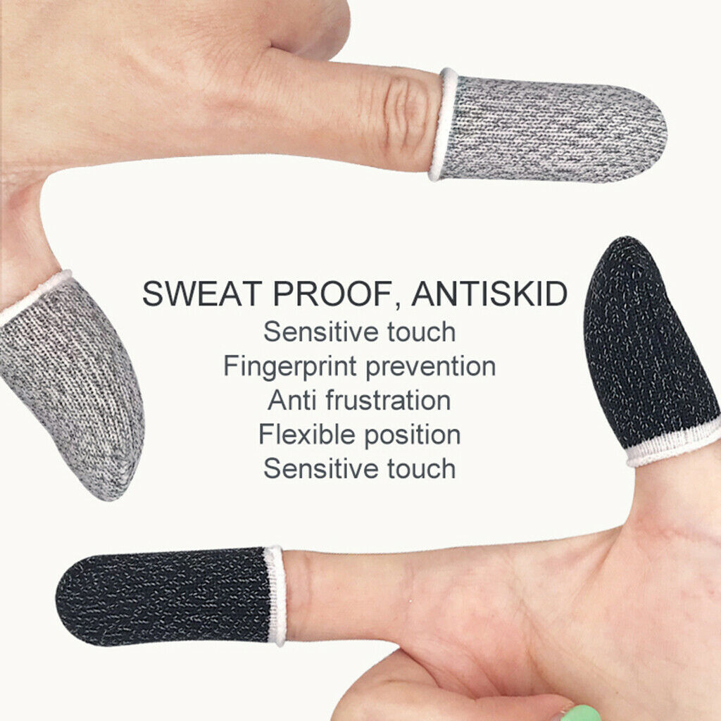 Portable Finger Sleeve Sweat Proof Gaming Finger Gloves Copper Fiber Black1
