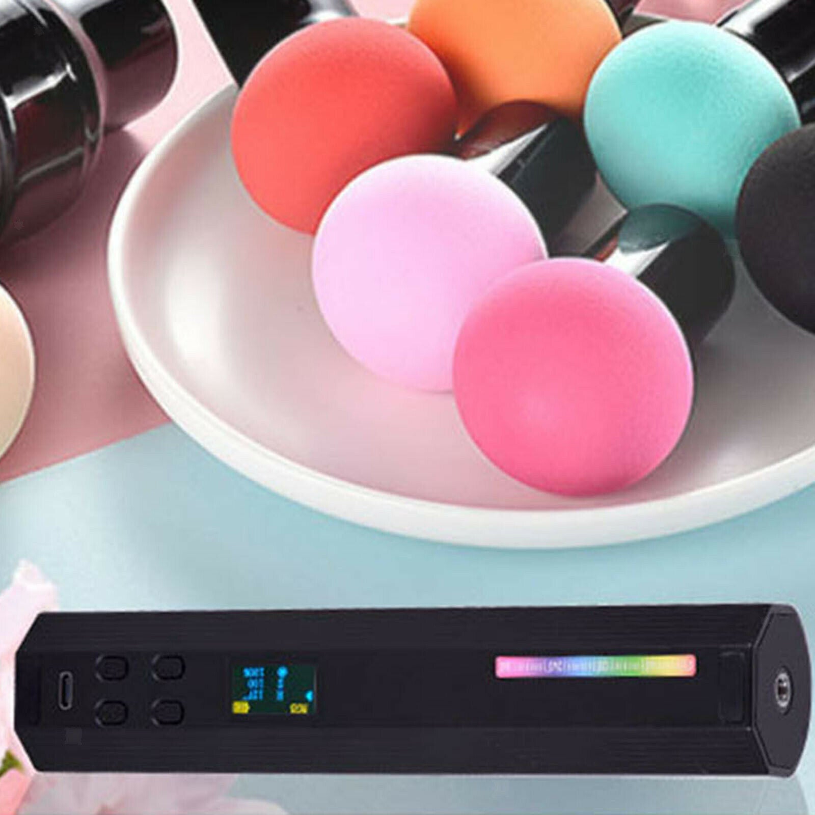 Tube Light with Mini Tripod Rechargeable RGB Lamp for Vlog Recording Room