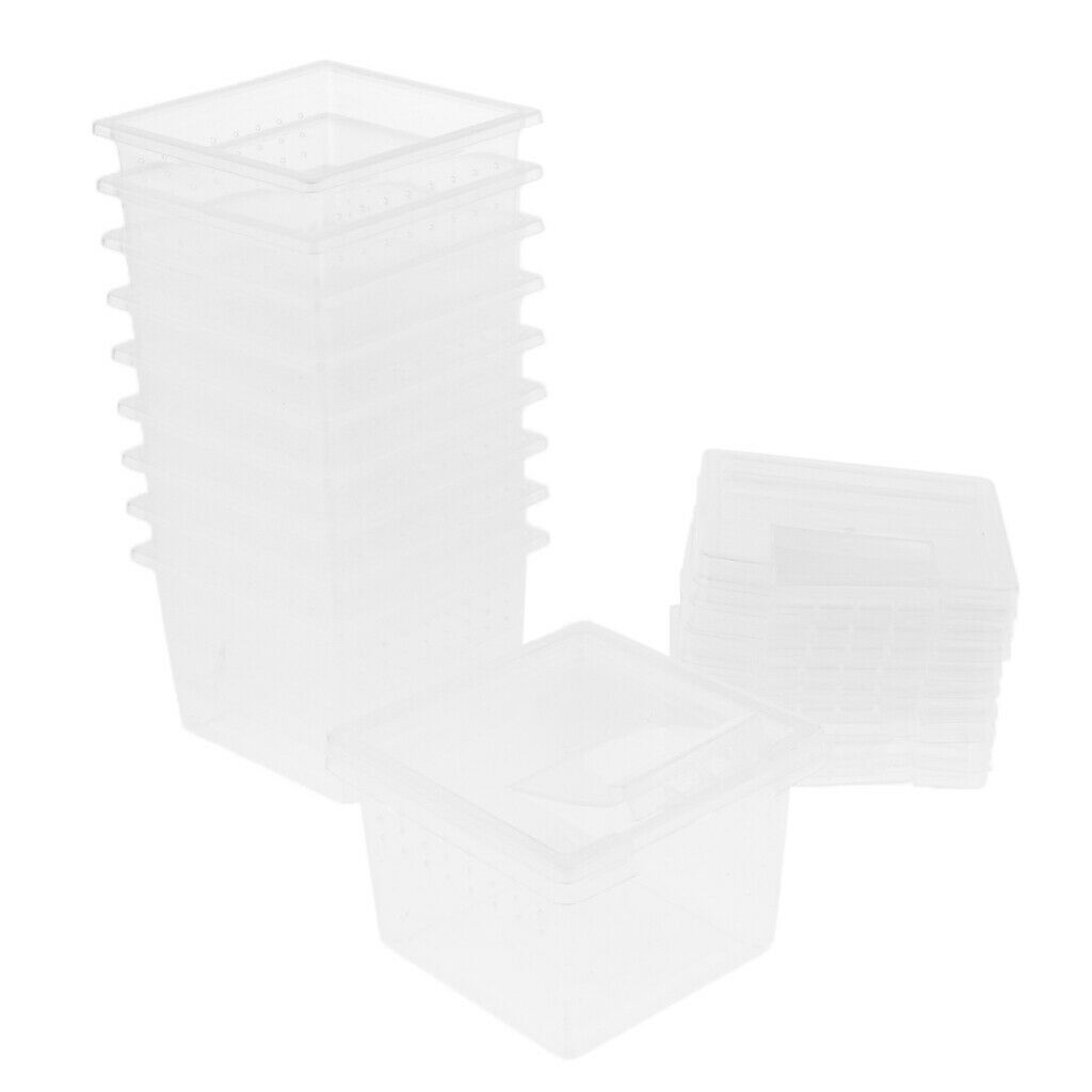 10x Reptile Food Feeding Box Turtle Breeding Box For Reptile Tortoise Snakes