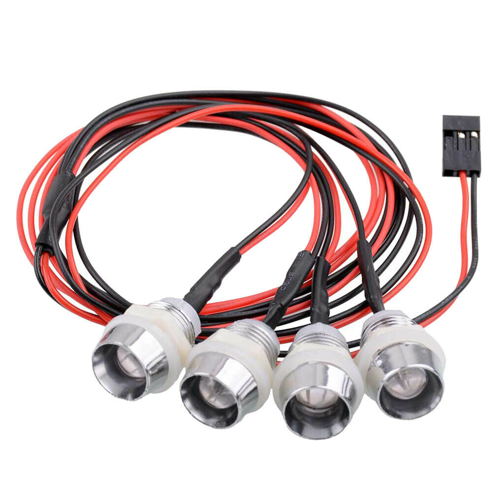 LED Light 8mm 2 White and 2 Red LEDs for RC Cars 1/5 1/8 1/10 1/12 1/16 DIY