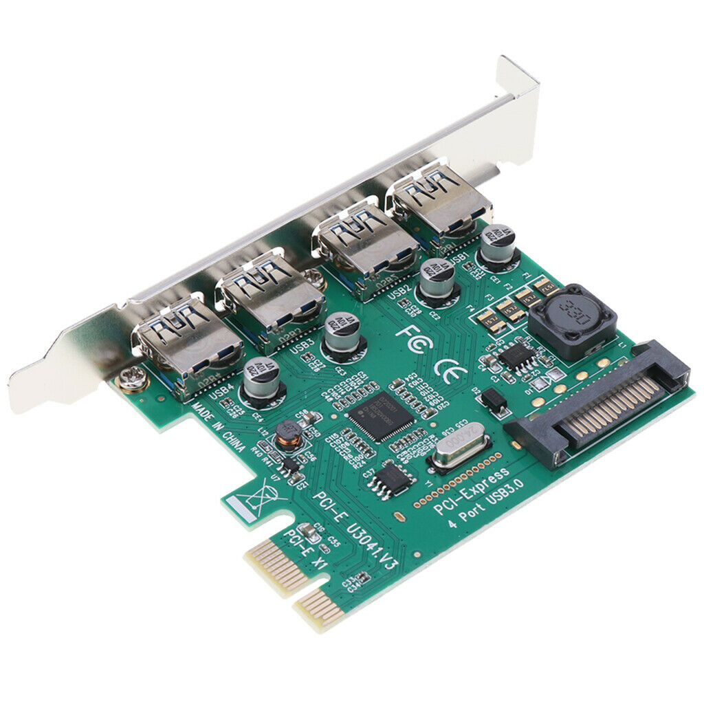 4-Port PCI-E To USB 3.0 HUB PCI  Expansion Card Adapter 5 Gbps Speed