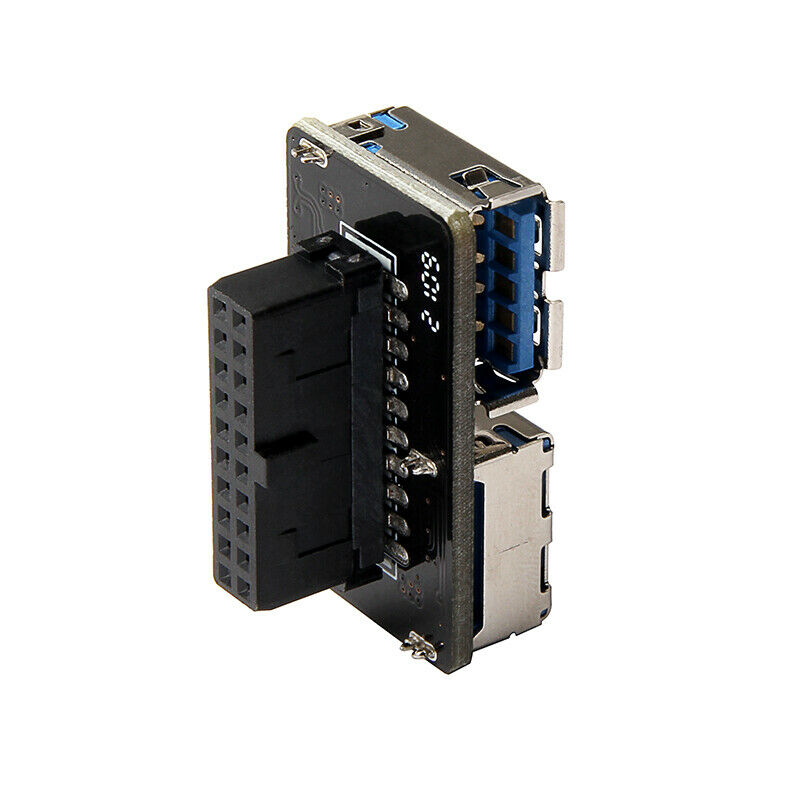 Motherboard USB3.0 19/20pin to left and right USB3.0 A female interface adapter