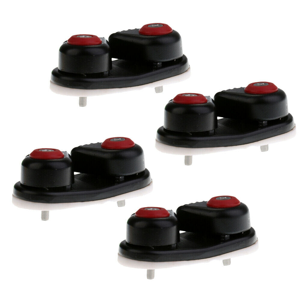 4Pcs Black Sailboat Cam Cleat for Dia. 10-14mm Rope Sailing Canoe Kayak