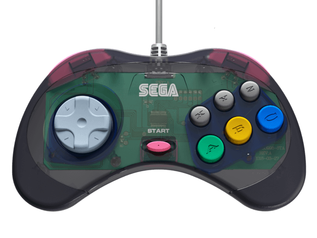 New Retro-Bit Official Sega Saturn Controller Pad - Slate Grey (Transparent)