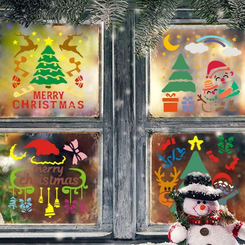 16Pcs Christmas Drawing Templates Painting Stencils for Kid Card Making Notebook
