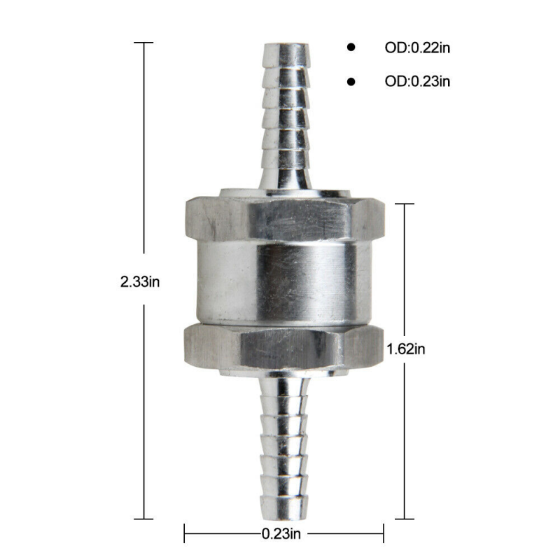 1Pcs 6 Mm Aluminum Check Valve 1/4 Inch One-Way One-Way Air Fuel Line
