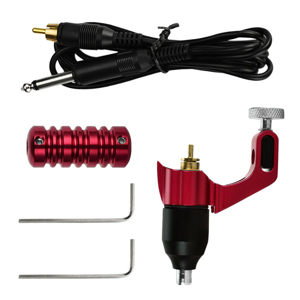 Professional Tattoo Kit Rotary Tattoo Machine  Tools For Shading Lining - Red,