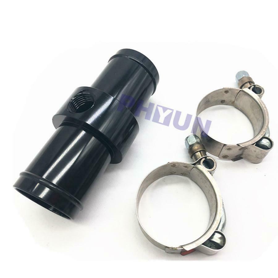 Inline Radiator Temperature Sensor Adapter 3/8 NPT with Two Hose Clamps(40-46mm)