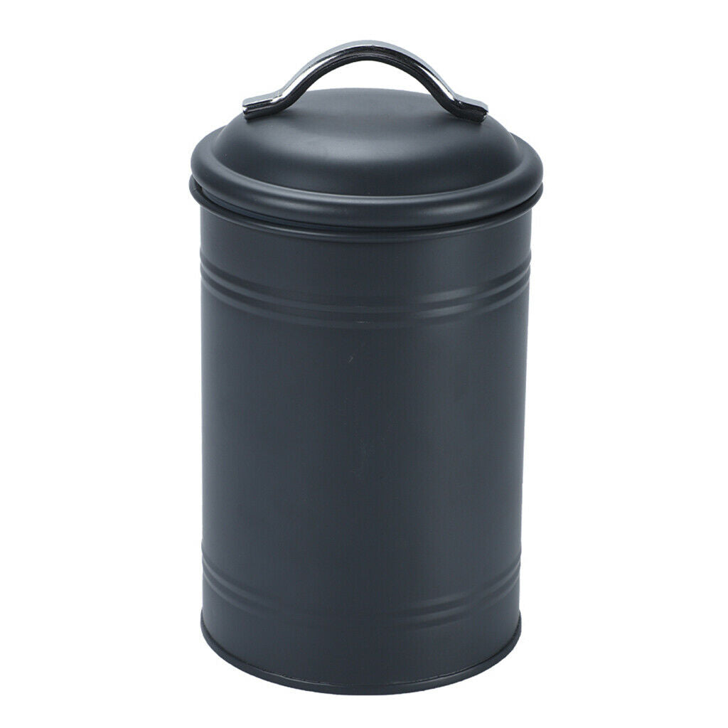 300ml Kitchen Tin Spice Spice Airtight Canister Rustic Style Black