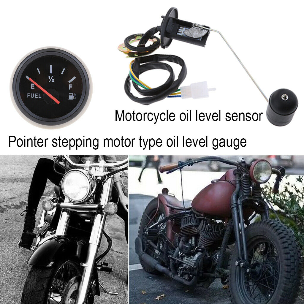 Universal Motorcycle RV Marine 2" Fuel Level Gauge Meter Kit with Sensor