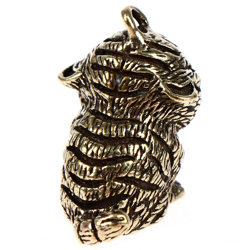 Brass Cartoon Little Tiger Keychain Pendant Zodiac Tiger Small PendantFCA