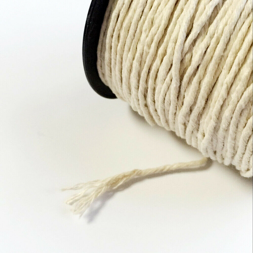 White DIY Braided Pure Cotton Rope Cord String For Clothing 2mm