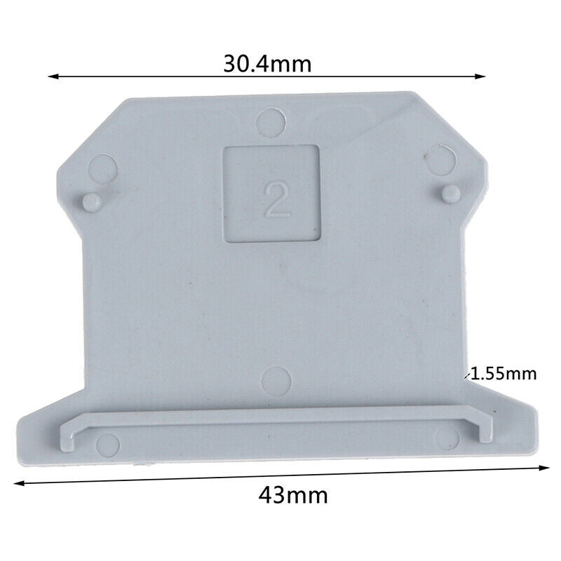 10Pcs D-UK2.5/10 2.5B Terminal Block End Cover Plate Din Rail Terminal E GvJ Fx