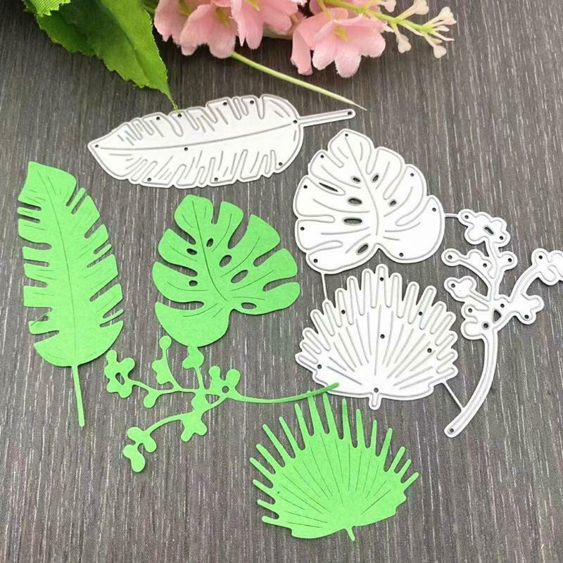 4 Pcs Leaves Carbon Steel Cutting Dies DIY Scrapbooking Photo Album Embossing