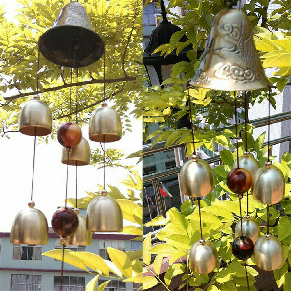 HOT Wind Chimes Retro Large Copper Metal Bells Hanging Garden Yard Home Decor US