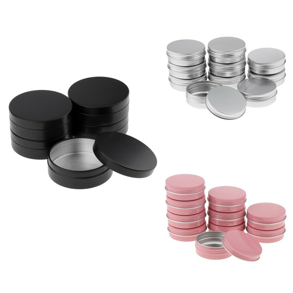 Portable 25Pcs/Set 100ml/60ml Cosmetic Aluminium Pot Jar Tin Lip Balm Oil Wax