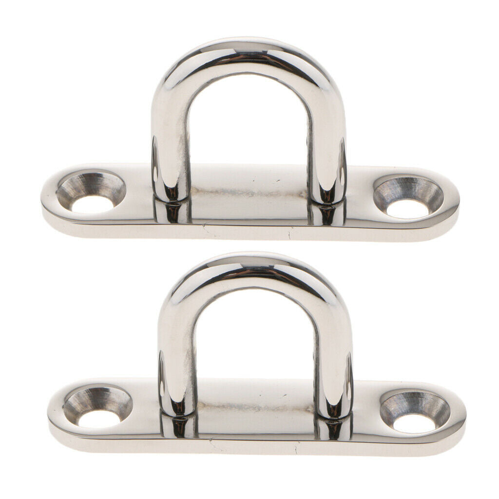 2PCS Eye Plates Stainless Steel Oblong Pad Eye